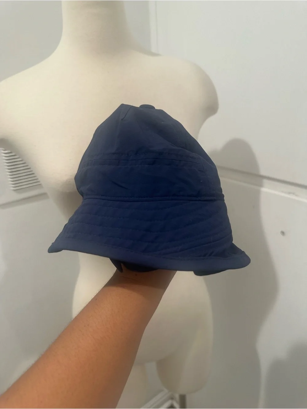 Patagonia Kids Navy Bucket Sun Hat with Chin Strap